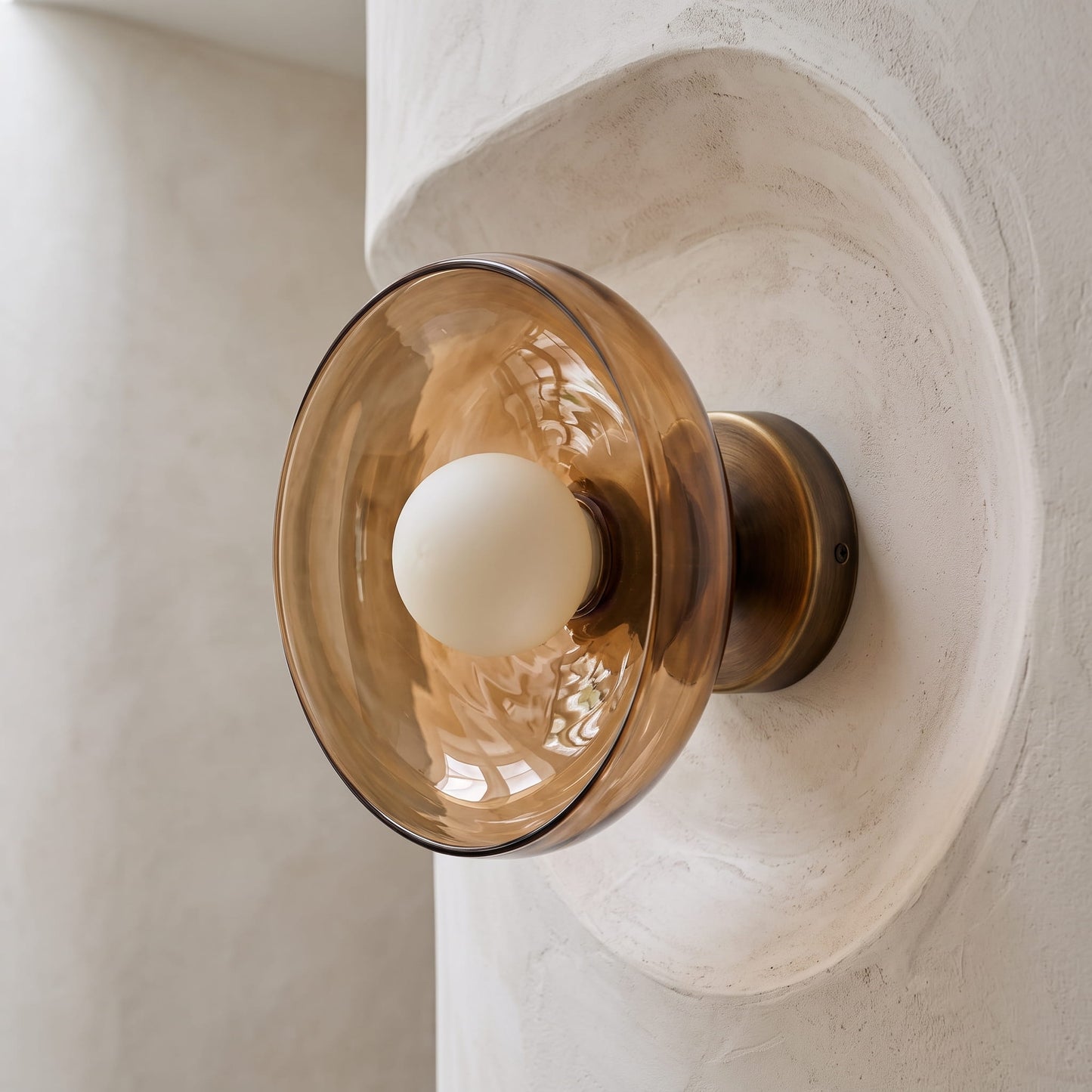 Vintage Cream Glass Wall Light Sconce