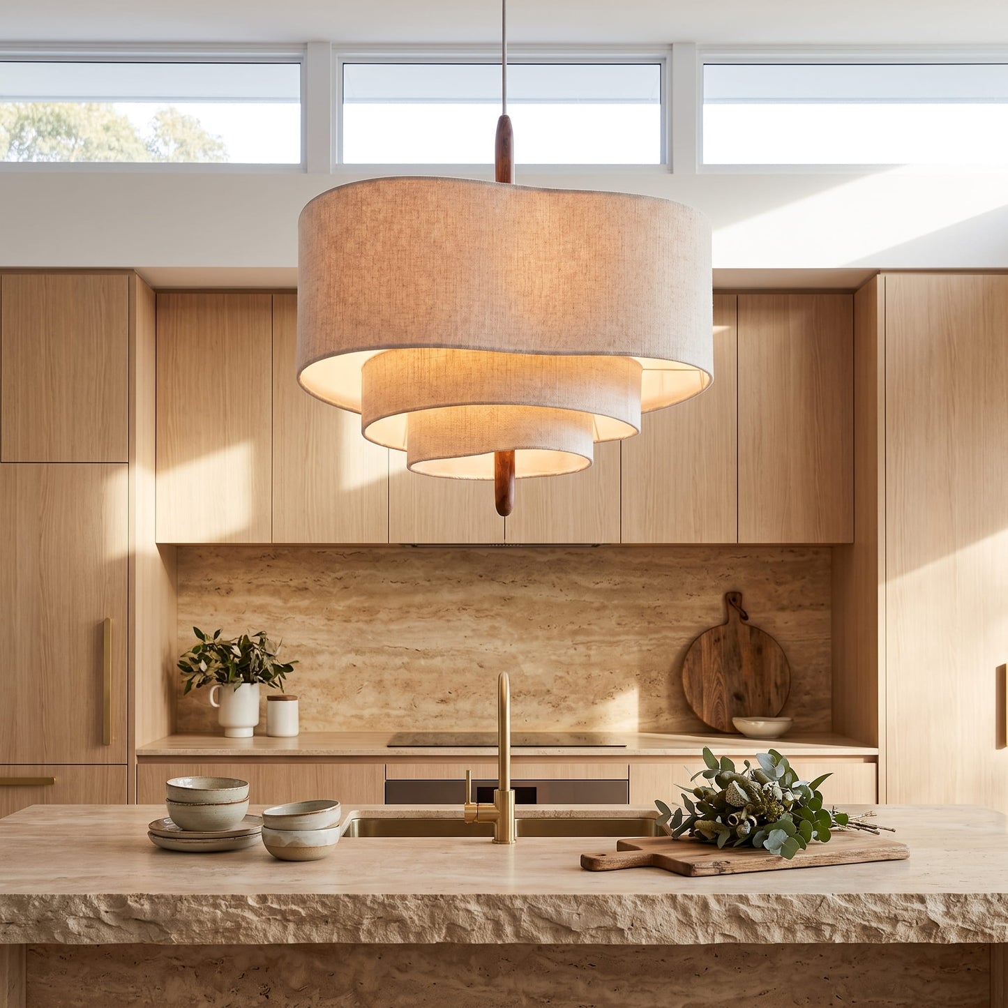 Wabi Sabi Linen Pendant Light