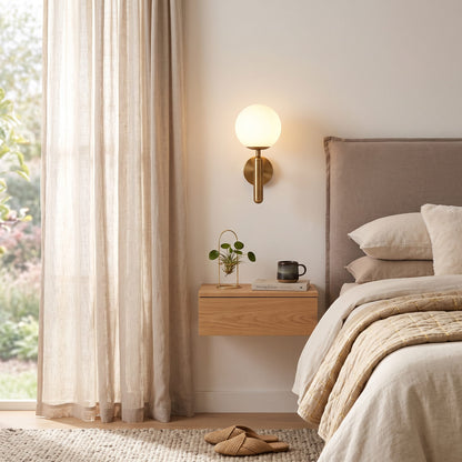 Modern Scandinavian Globe Wall Lamp Sconce, Living Room and Bedroom