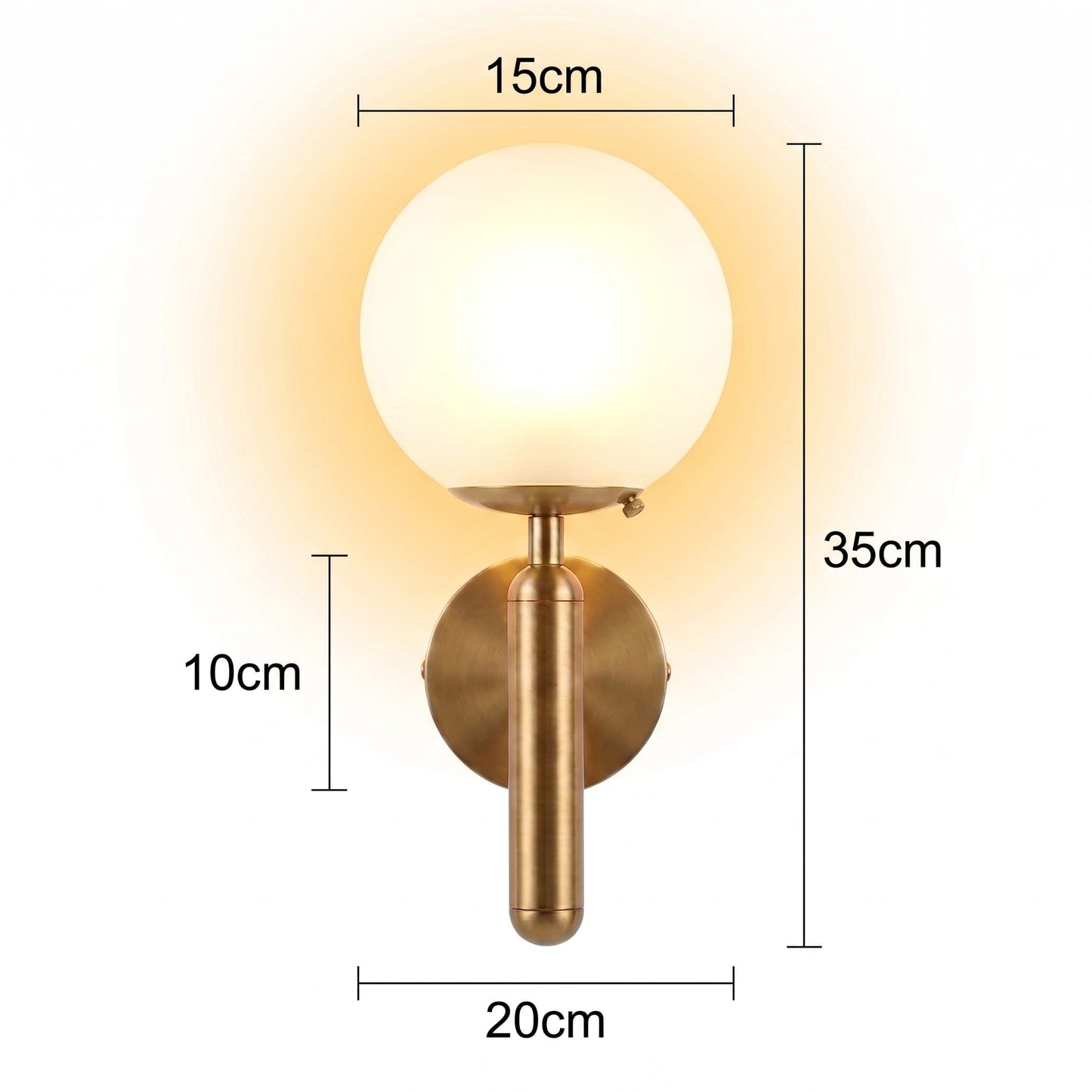 Modern Scandinavian Globe Wall Lamp Sconce, Living Room and Bedroom