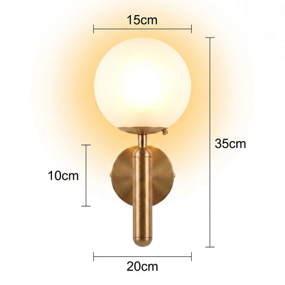 Modern Scandinavian Globe Wall Lamp Sconce, Living Room and Bedroom