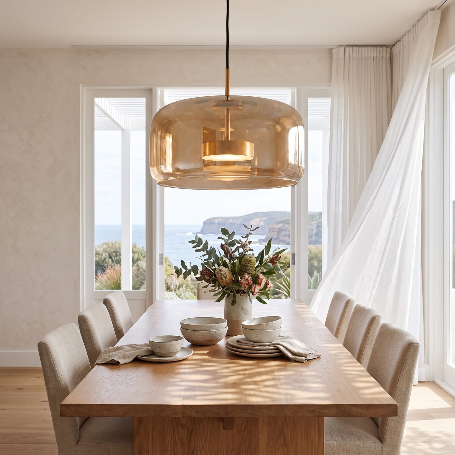 Retro Smoked Glass Pendant Light