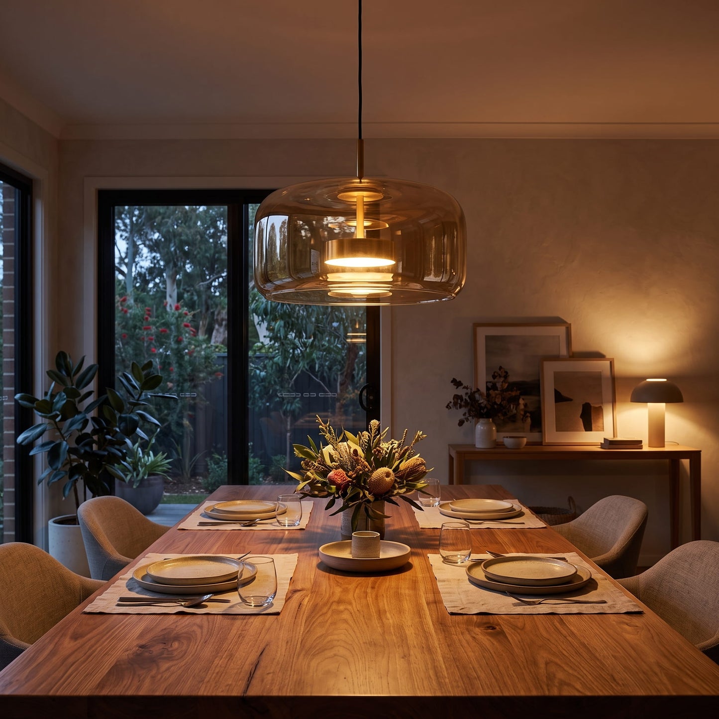 Retro Smoked Glass Pendant Light