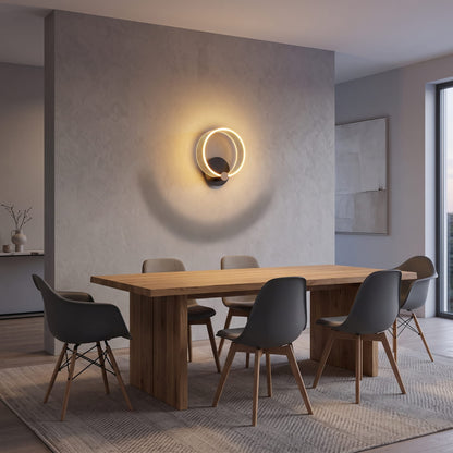 Nordic Modern Metal Butterfly Circle LED Wall Light, Bedside Lamp, Living Room Decoration