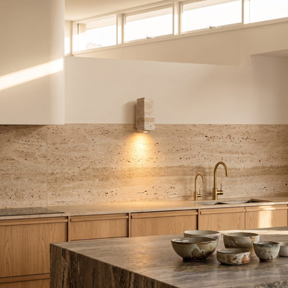 Travertine Wabi-Sabi Square Wall Sconce Light