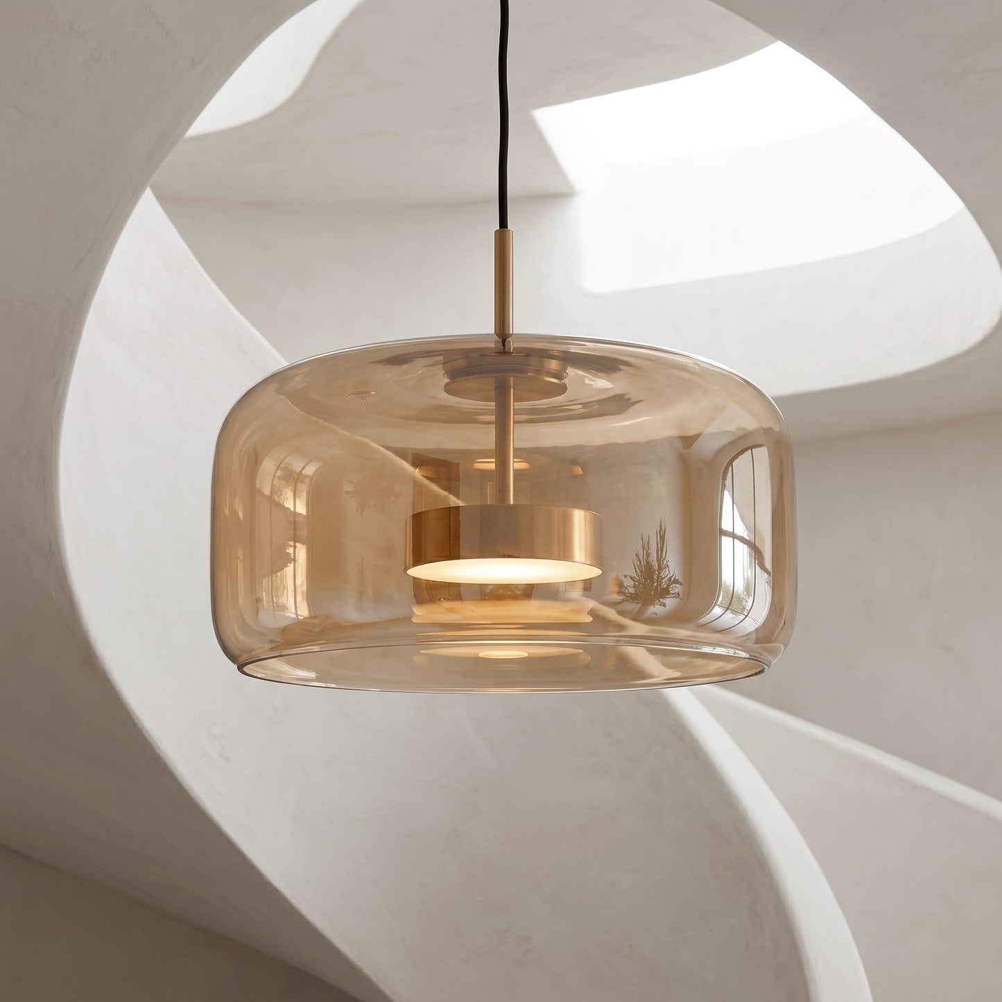 Retro Smoked Glass Pendant Light