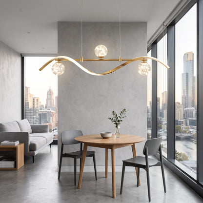 Rattan Pendant Light for Kitchen Island, 3 Light LED Pendant Lighting, Glass Pendant Light for Dining Room & Living Room, Natural Woven Design