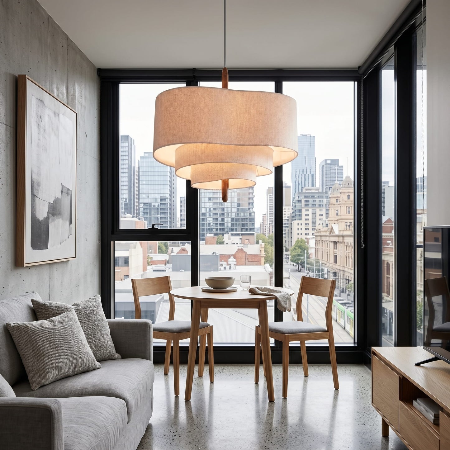 Wabi Sabi Linen Pendant Light