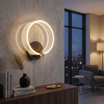 Nordic Modern Metal Butterfly Circle LED Wall Light, Bedside Lamp, Living Room Decoration