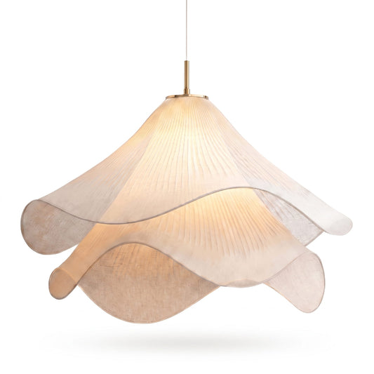 Nordic Pendant Light for Living Room, Scandinavian Style, Fabric Rattan Shade, Ceiling Hanging Light, for Bedroom and Dining Room, Handmade Woven Design, Natural Minimalist