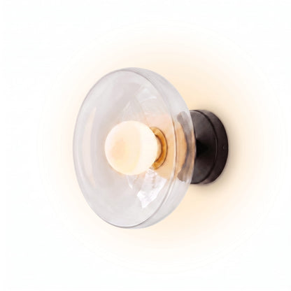 Vintage Cream Glass Wall Light Sconce