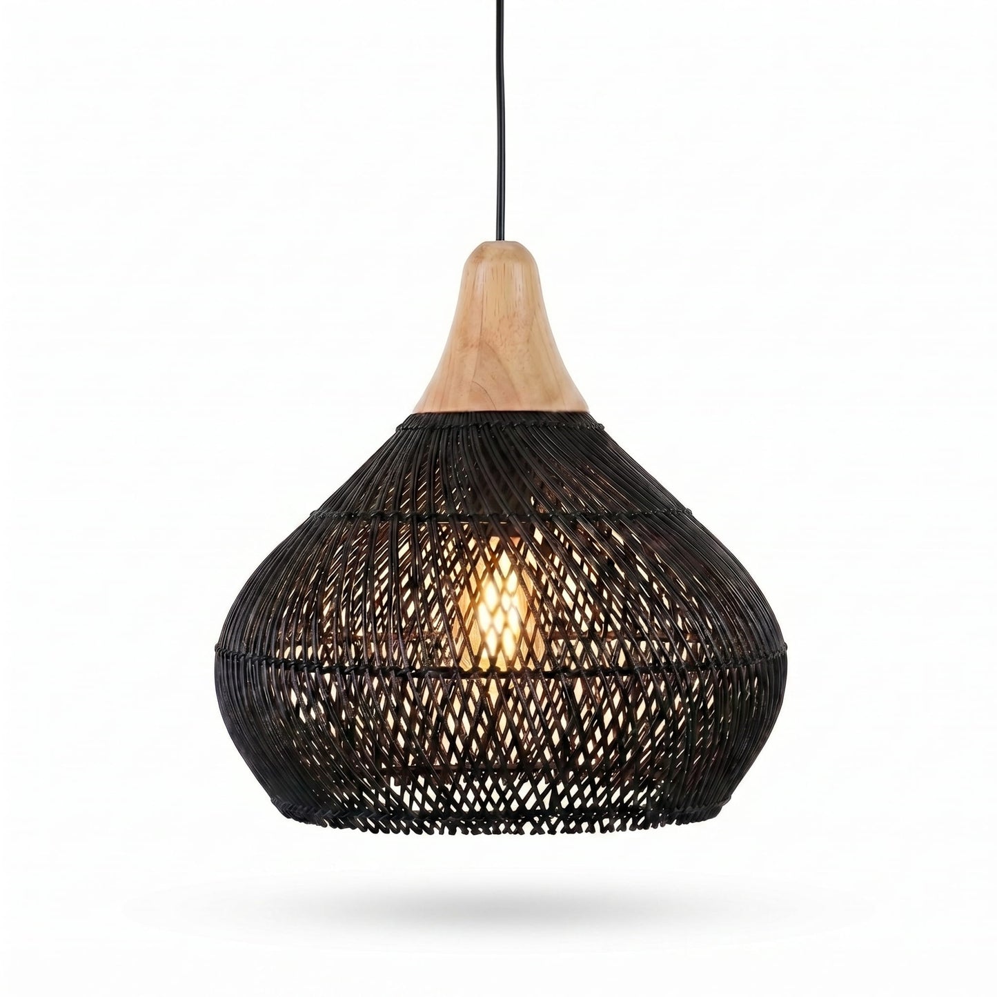 Handwoven Rattan Japandi Pendant Light Fixture