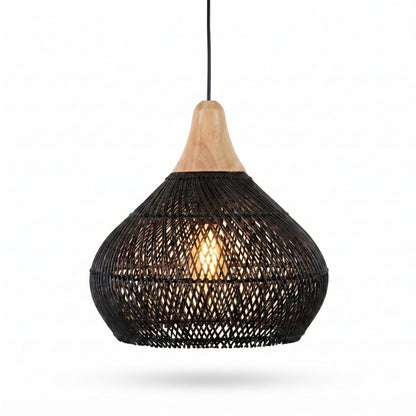 Handwoven Rattan Japandi Pendant Light Fixture