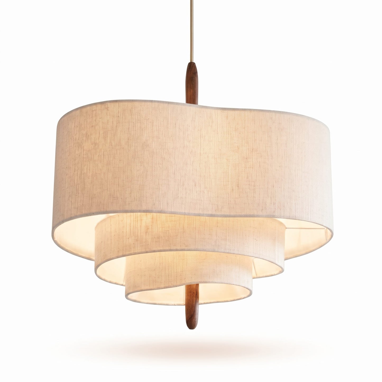 Japanese Style Pendant Light for Living Room, Linen Shade, Hanging Ceiling Light, for Bedroom and Dining Room, Wabi Sabi Design, Natural Minimalist