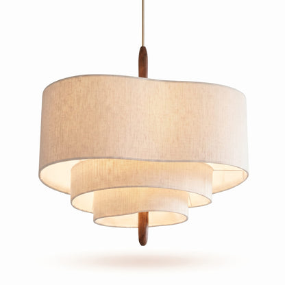Japanese Style Pendant Light for Living Room, Linen Shade, Hanging Ceiling Light, for Bedroom and Dining Room, Wabi Sabi Design, Natural Minimalist