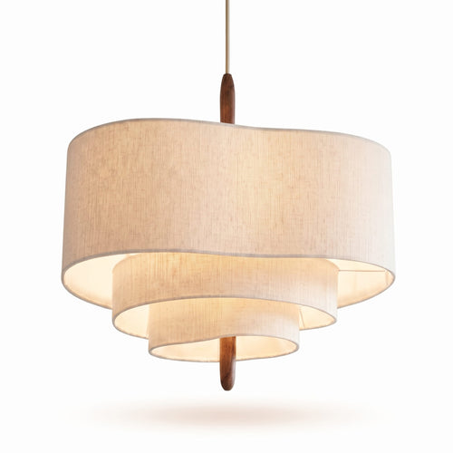 Japanese Style Pendant Light for Living Room, Linen Shade, Hanging Ceiling Light, for Bedroom and Dining Room, Wabi Sabi Design, Natural Minimalist