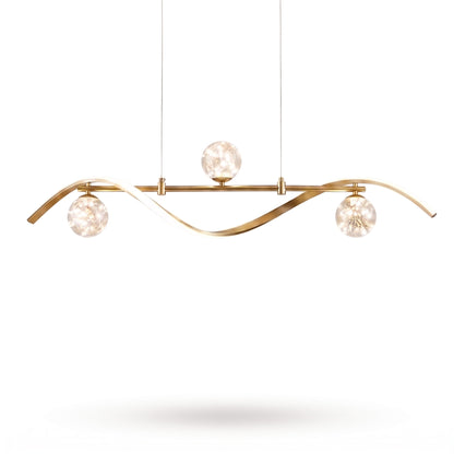 Rattan Pendant Light for Kitchen Island, 3 Light LED Pendant Lighting, Glass Pendant Light for Dining Room & Living Room, Natural Woven Design