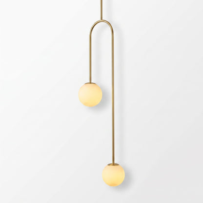 Globe Pendant Light for Kitchen Island, Glass Globe Pendant Light, for Dining Room and Living Room, Golden Iron Frame, Clear Glass Ball Pendant Light