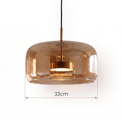 Smoked Glass Globe Pendant Light, Blown Glass Ceiling Fixture for Kitchen Island