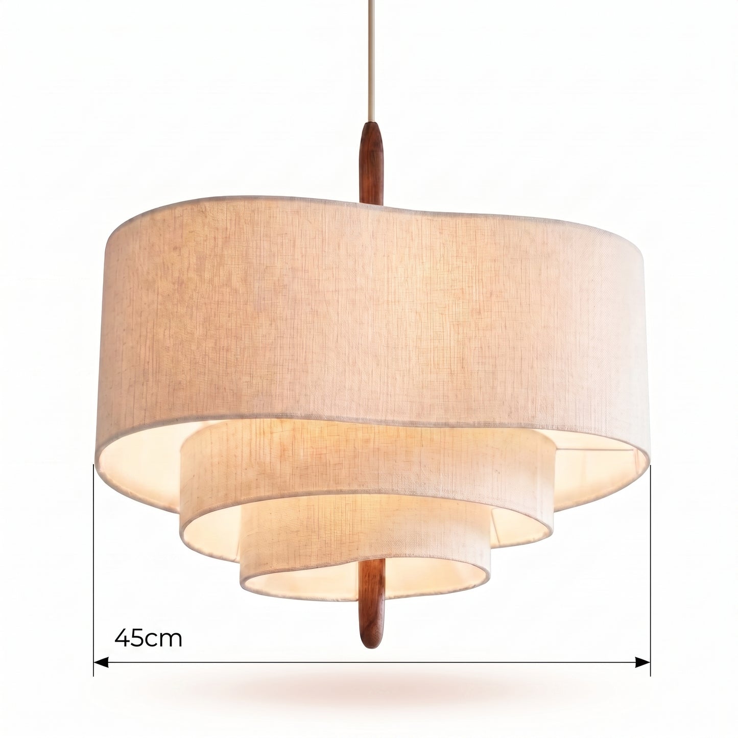 Japanese Style Pendant Light for Living Room, Linen Shade, Hanging Ceiling Light, for Bedroom and Dining Room, Wabi Sabi Design, Natural Minimalist