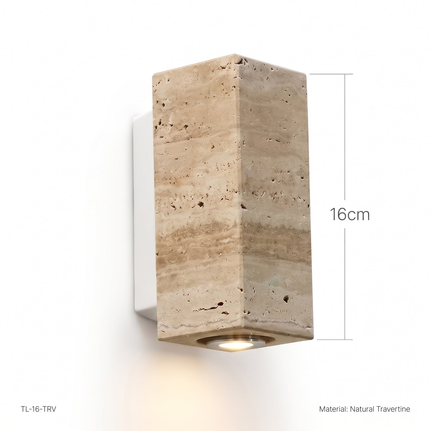 Light Travertine Wall Sconce for Hallway, Light Grey Travertine Design, for Living Room and Bedroom, Natural Stone Wall Light